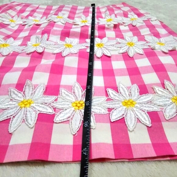 Lilly Pulitzer Daisy Skirt – Pink Gingham, Embroidered, Y2K Cottagecore – Sz 4 E - Picture 8 of 10